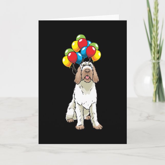 Cartão Funny Spinone Italiano Dog With Balloons (Frente)