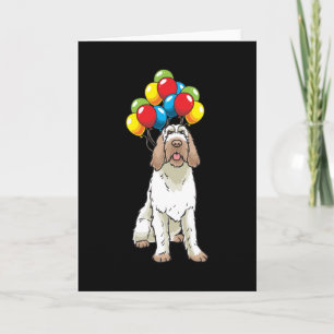Cartão Funny Spinone Italiano Dog With Balloons