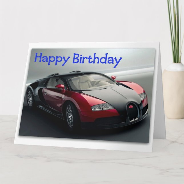 Cartão Funny Sports Car Jumbo Birthday Card (Frente)