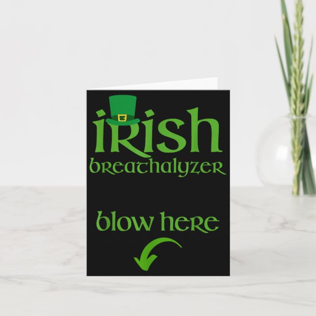 Cartão Funny St Patricks Day Drinking Irish Breathalyzer  (Frente)