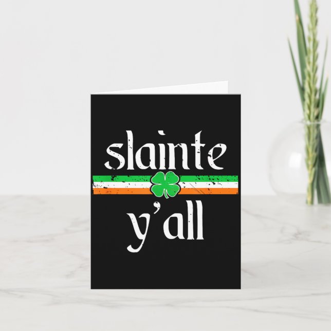 Cartão Funny St Patricks Day Shirt Irioast Cheers Slainte (Frente)