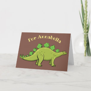 Cartão Funny stegosaurus dinosaur cartoon
