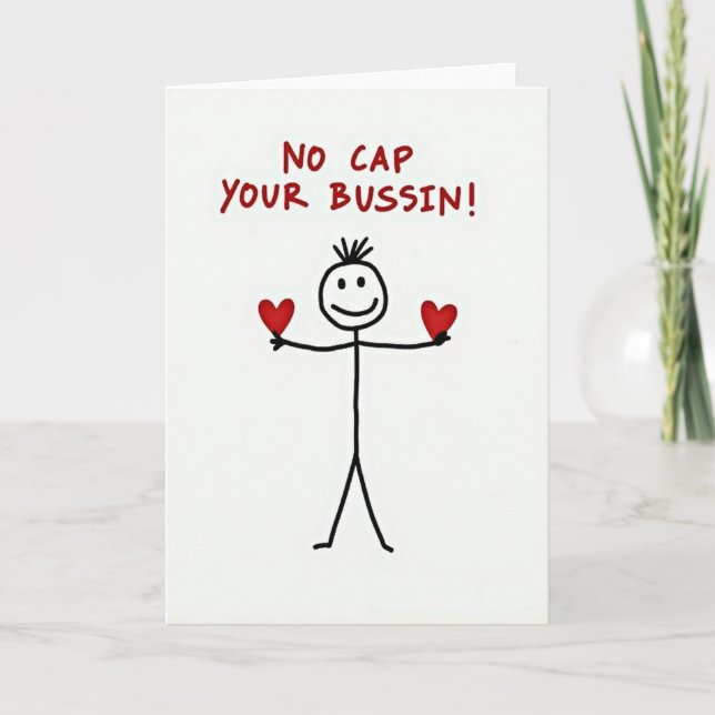 Cartão Funny Stickman No Cap Best Card (Frente)