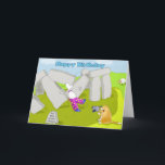 Cartão Funny stonehenge happy birthday<br><div class="desc">Why not treat your friends or family to a funny stonehenge birthday card,  is easy to add your own text or message with the zazzle tools</div>
