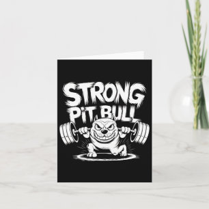 Cartão Funny Strong Crucifix Levantando Pitbull