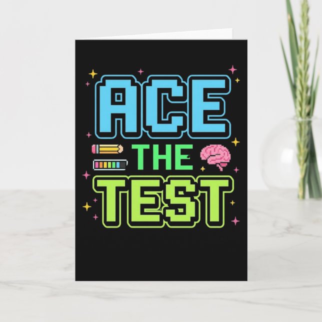 Cartão Funny Student Test Ace The Test Level Up Test Day (Frente)