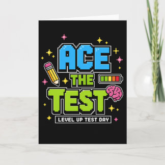 Cartão Funny Student Test Ace The Test Level Up Test Day