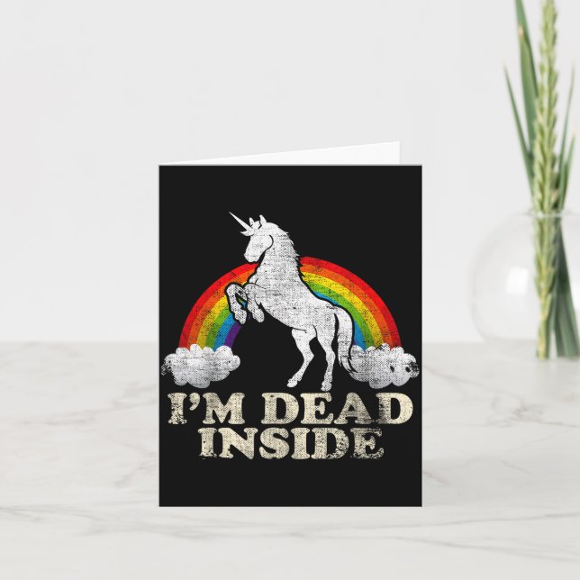 Cartão Funny Stuff - Unicorn I'm Dead Inside Sarcastic De (Frente)
