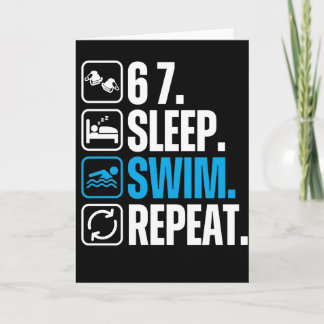 Cartão Funny Swimmer 67 Sleep Swim Repeat