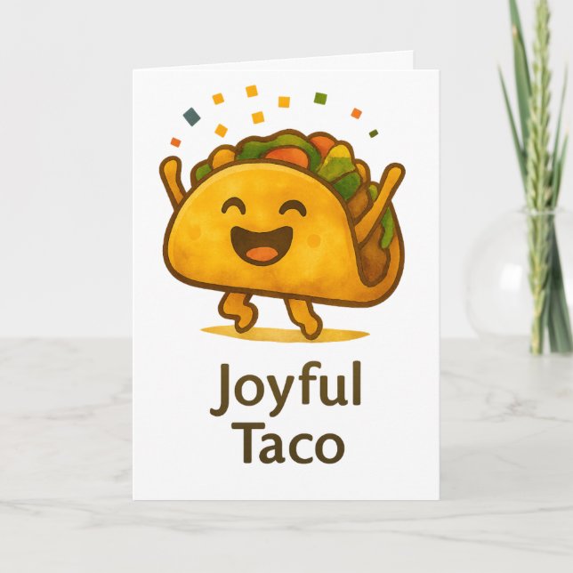 Cartão Funny Taco Birthday Card  Greeting (Frente)