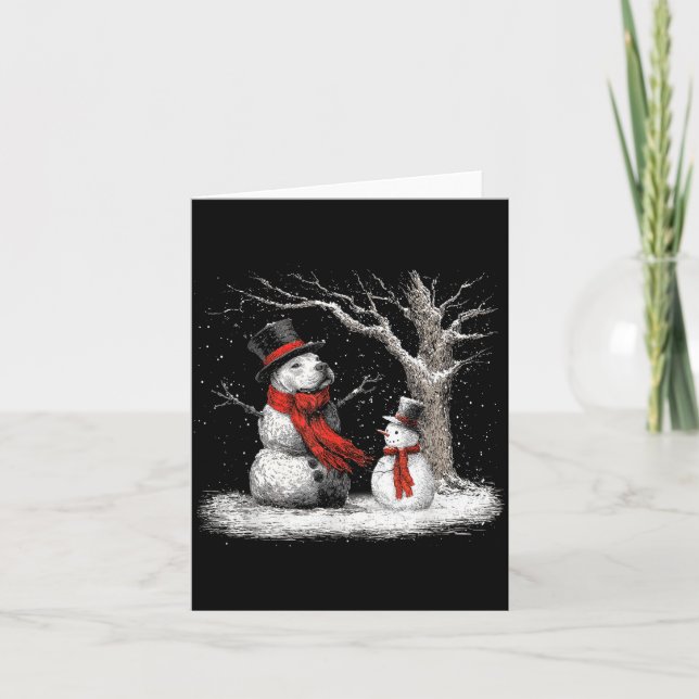 Cartão Funny Tbull Dog In The Snow Tree Christmas Winter  (Frente)