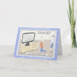 Cartão Funny Technology Birthday Card: "Plug & Play"