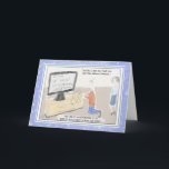 Cartão Funny Technology Birthday Card: "Plug & Play"<br><div class="desc">In this tech humour card, a husband's attempts to install a so-called "plug and play" TV. aren't going according to plan. All the visible text (including the default "Happy Birthday" greeting inside) are fully customisable by you, making it a versatile design to send to the technology buff in your life...</div>