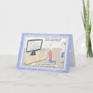 Cartão Funny Technology Birthday Card: "Plug & Play"