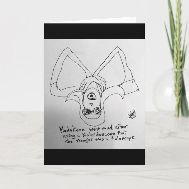 Cartão Funny Telescope Kaleidoscope Confusion Greeting (Frente)