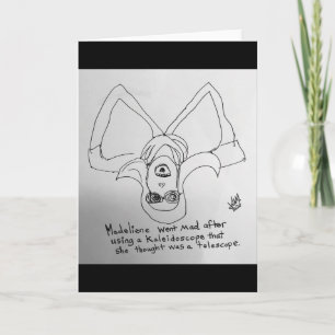 Cartão Funny Telescope Kaleidoscope Confusion Greeting