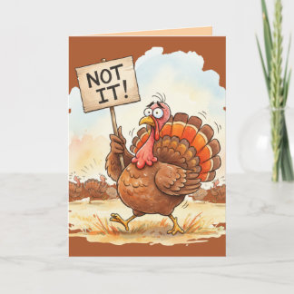 Cartão Funny Thanksgiving Card – Turkey Trouble