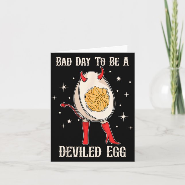 Cartão Funny Thanksgiving Dinner Bad Day To Be A Deviled  (Frente)