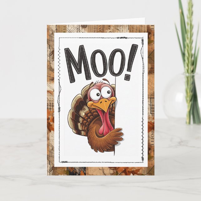 Cartão Funny Thanksgiving Humor Turkey  (Frente)