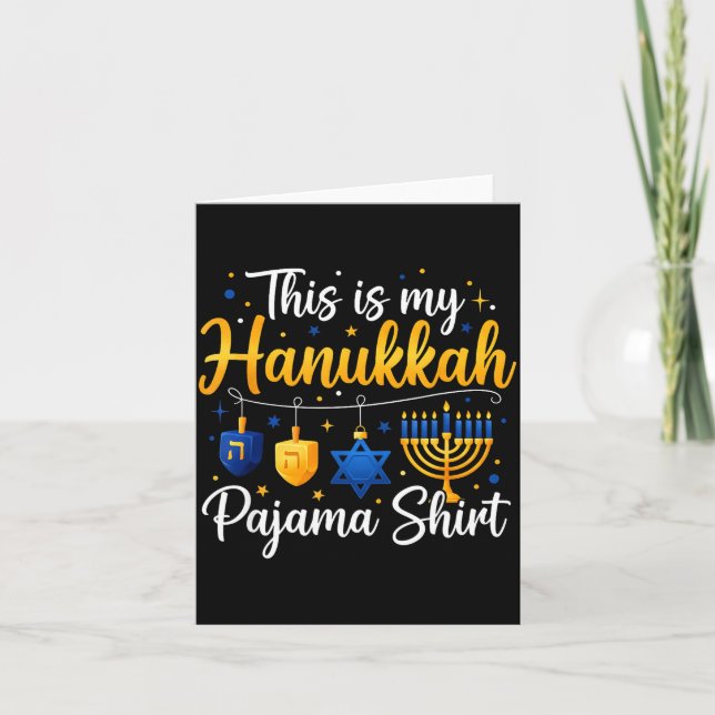 Cartão Funny This Is My Hanukkah Pajamakah Pajama Chanuka (Frente)