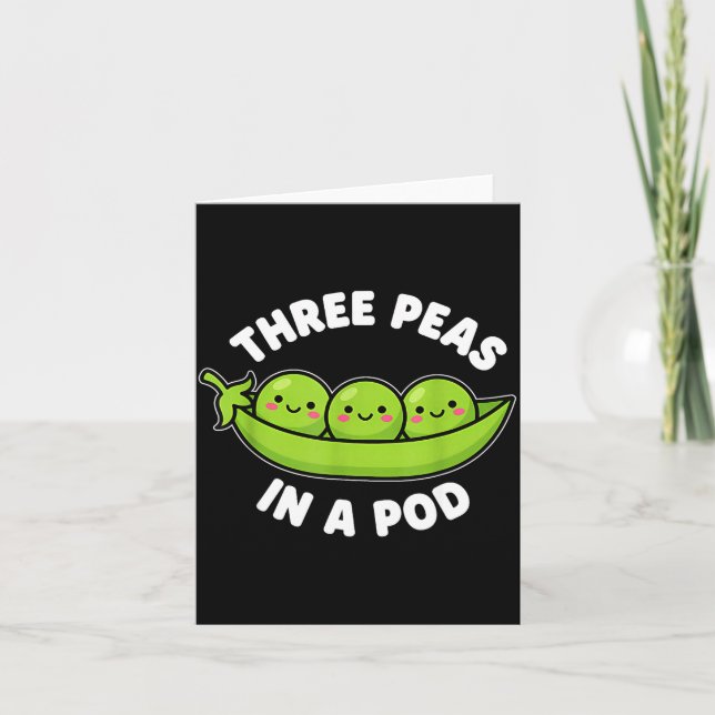 Cartão Funny Three Peas In A D Cute Kawaii  (Frente)