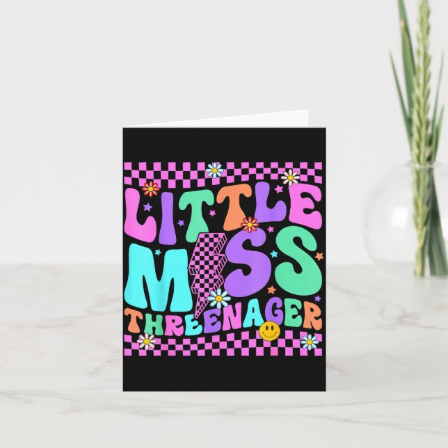 Cartão Funny Threenager Happy 3rd Bday Party 3 Years Old  (Frente)