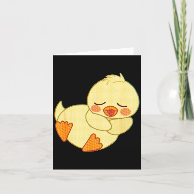 Cartão Funny Tired As Duck I Love Cute Ducklings Quote Gi (Frente)