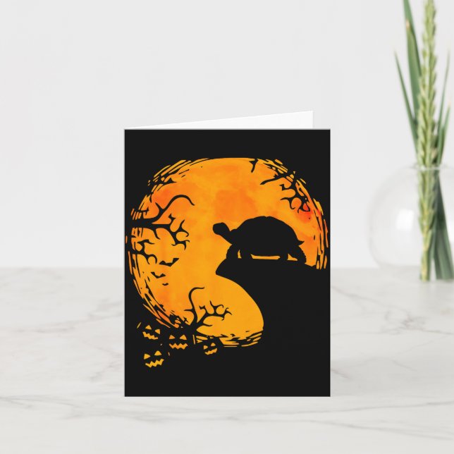 Cartão Funny Tortoise Halloween Silhouette Soky Tortoise  (Frente)