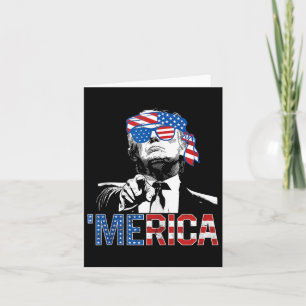 Cartão Funny Trump 4 De Julho Merica American Flag Sungl