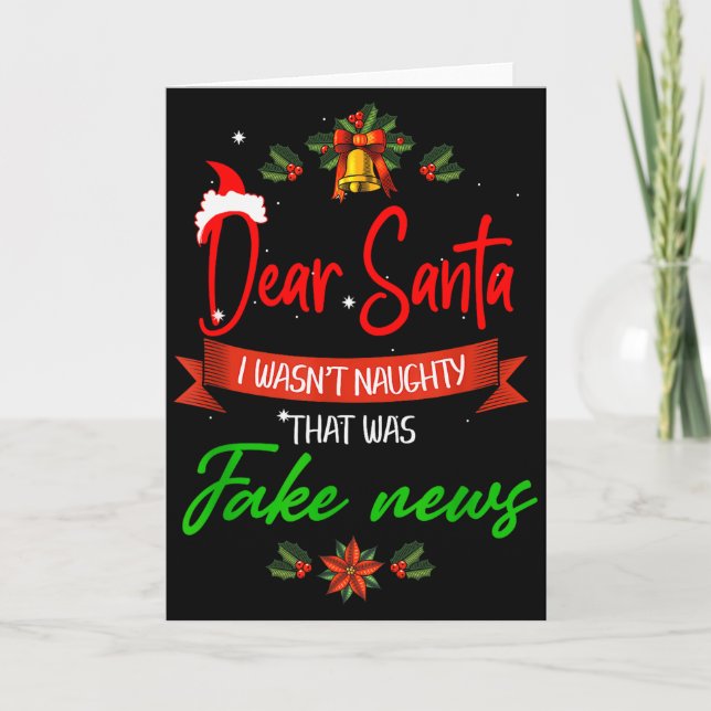 Cartão Funny Trump Christmas Pajamas Fake News  (Frente)