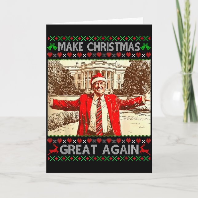 Cartão Funny Trump Make Christmas Great Again Xmas Family (Frente)
