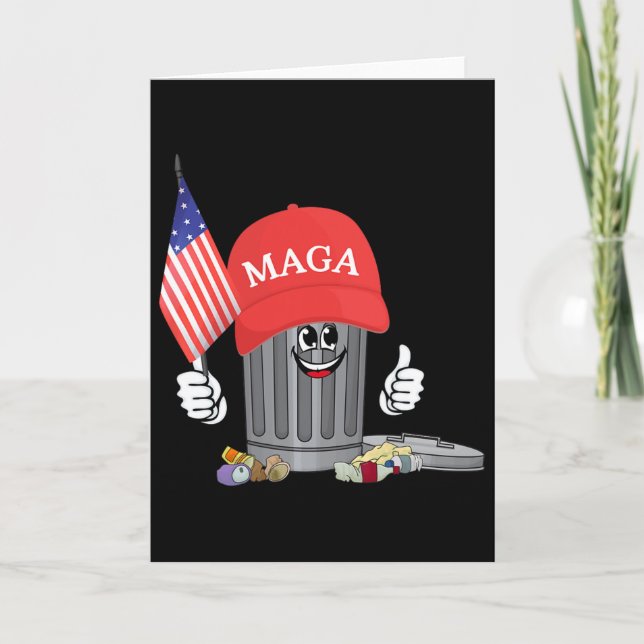 Cartão Funny Trump Mega Garge Can Cartoon Character Ameri (Frente)
