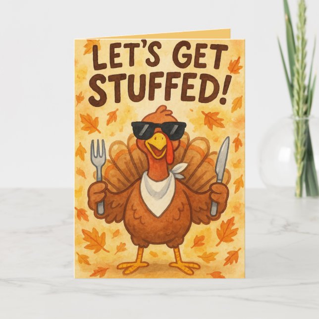 Cartão Funny Turkey Day Card – Hilarious Thanksgiving Hum (Frente)