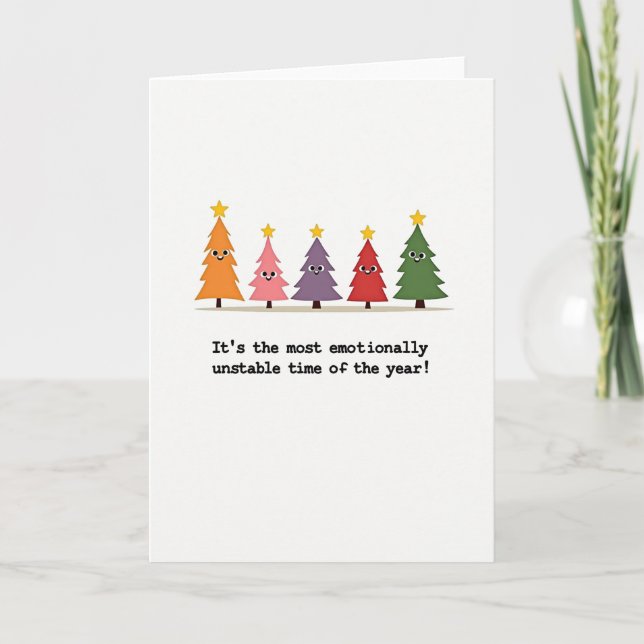 Cartão Funny Unstable Time Christmas Card Stress (Frente)