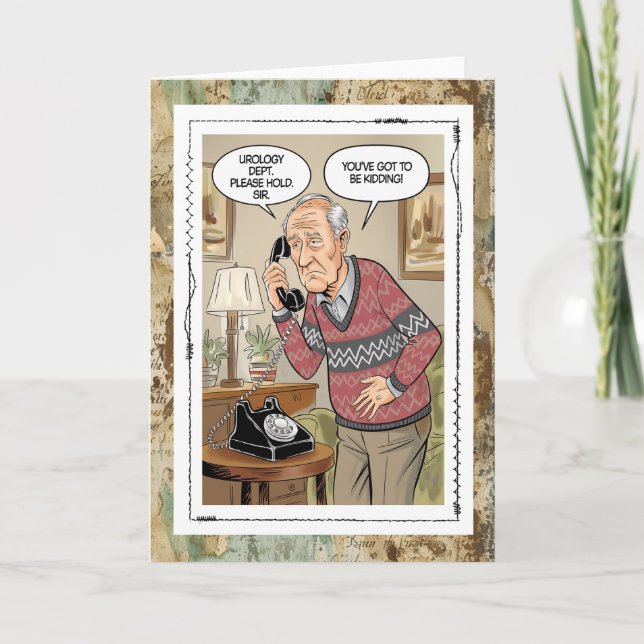 Cartão Funny Urology Dept Old Fart Just For Fun Card (Frente)