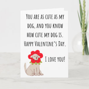Cartão Funny Valentine Tão Fofo Quanto Meu Cachorro Dobra