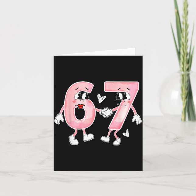 Cartão Funny Valentine's Day 6 7 Six Seven Meme Valentine (Frente)