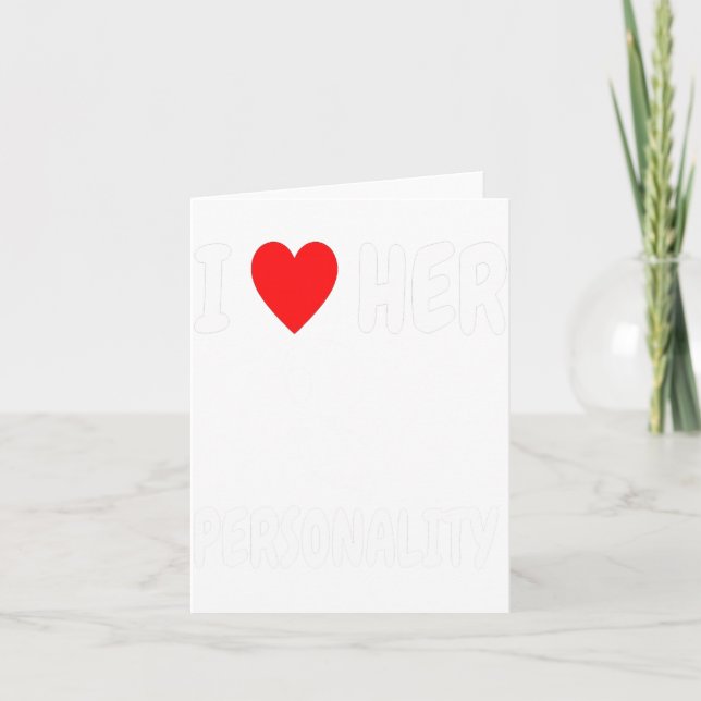 Cartão Funny Valentine's Day Couple Matching I Love Her I (Frente)