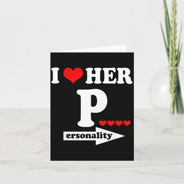 Cartão Funny Valentine's Day Couple Matching I Love Her I (Frente)