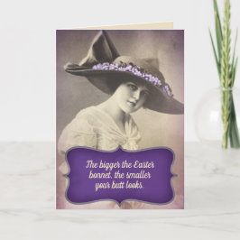 Cartão Funny Vintage 1920s Woman With Large Easter Bonnet