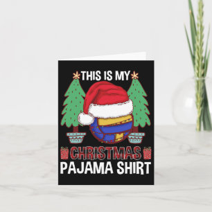 Cartão Funny Voleibol Team Luzes de Natal Feias Pajama