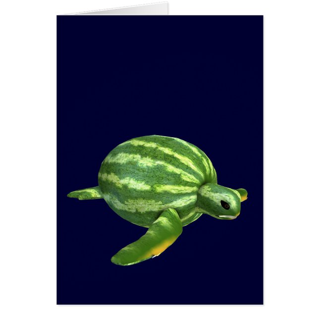 Cartão Funny Watermelon Seaturtle (Frente)
