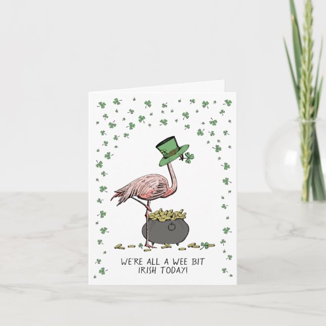 Cartão Funny Wee bit Irish St Patrick’s Day Card (Frente)