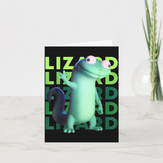 Cartão Funny Weirore Lizard Meme _ 3d Surreal Animal  (Frente)