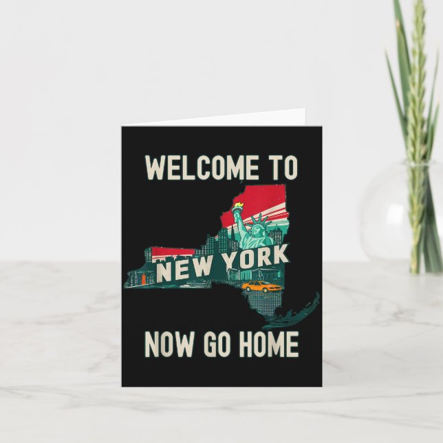 Cartão Funny Welcome To New York Retro Design, Funny New  (Frente)