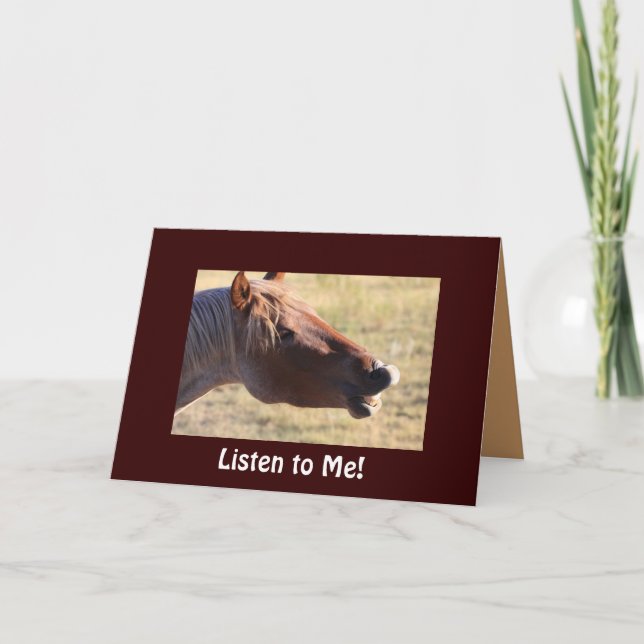Cartão Funny Wild Horse Get Well Card (Frente)