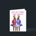 Cartão Funny womans age saying birthday card<br><div class="desc">Easily personalize this funny modern digital humorous fashionable crazy bunny  rabbit girls dressed in blue and pink,  with fun age is just a number,  yours is unlisted,  with your own personalized  greeting to make a unique custom birthday card for her.</div>