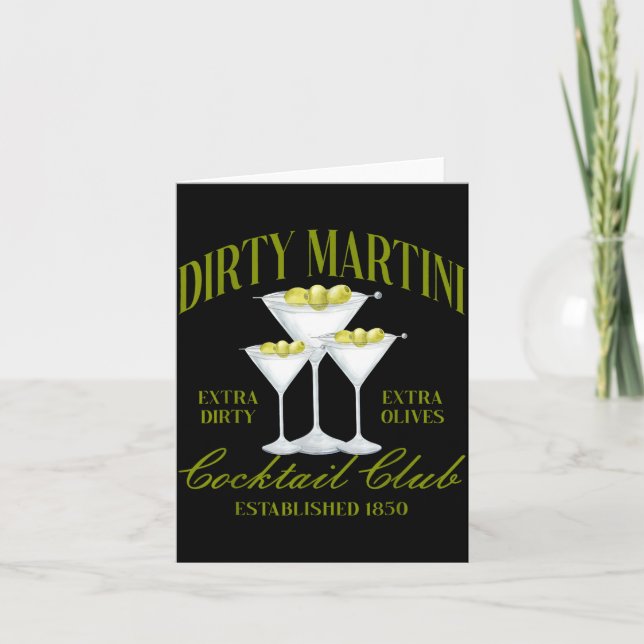 Cartão Funny Womens Dirty Martini Social Club Drinking Ta (Frente)