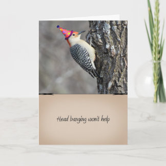 Cartão Funny Woodpecker Birthday Card