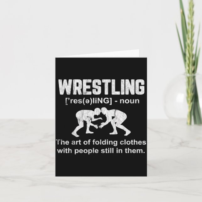 Cartão Funny Wrestling Definition Wrestler Boys Mens Teen (Frente)
